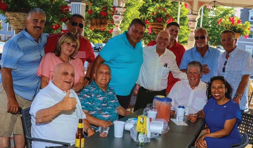 LOCAL LINK: Many Johnston residents like Richard DelFino III and Jr., Stephen Mallane, John D&rsquo;Errico, Don Oliver, Mike Maddalena and Paul Giarrusso join Gov. Dan McKee and Lt. Gov. Sabina Matos during last Friday night&rsquo;s fun and food-filled event.