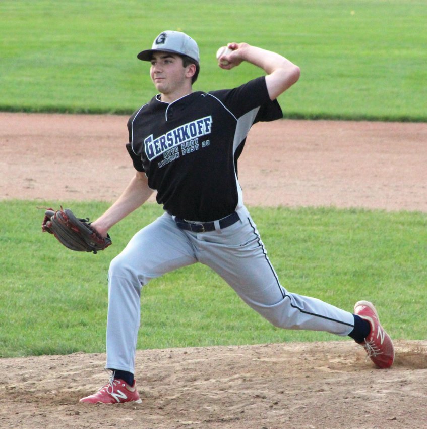 ON THE BUMP: Gershkoff&rsquo;s Nick Masse delivers a pitch last week. (Photos by Ryan D. Murray)