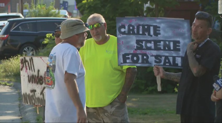 HE HAS A SIGN TOO: David Viens is the father of Dillon Viens, 16, a Johnston resident and student at who died following a &ldquo;shooting&rdquo; at 78 Cedar St. The home is now for sale, and David picketed a recent Open House. He carried signs reading: &ldquo;CRIME SCENE FOR SALE&rdquo; and &ldquo;Open Investigation for SALE,&rdquo; and wanted to ensure potential buyers knew what happened in the house.