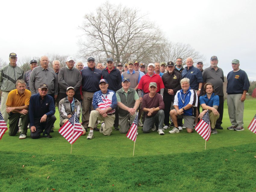 SPECIAL SALUTE: This is the group of 46 veterans who were honored and played in last week&rsquo;s highly successful 2nd Annual Veterans Day Golf Tournament hosted by Gloucester Country Club. (Sun Rise photos by Pete Fontaine)