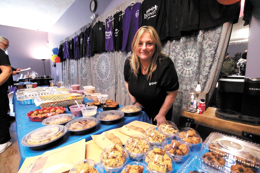 HEALTHY EATING: Laureen Blackburn, who operates Dottie&rsquo;s Delights, had a full display of nutritional nibbles at Saturday&rsquo;s grand reopening of Infinity Fitness.