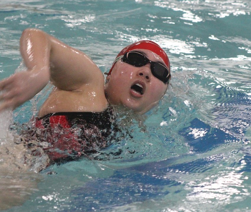 SWIMMING TO THE WIN: West&rsquo;s Grace Kim last week against Toll Gate. (Photos by Alex Sponseller)