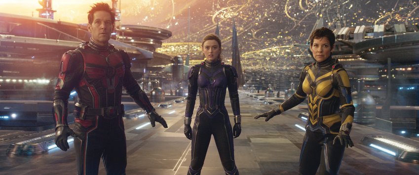 (L-R): Paul Rudd as Scott Lang/Ant-Man, Kathryn Newton as Cassandra &quot;Cassie&quot; Lang, Evangeline Lilly as Hope Van Dyne/Wasp in Marvel Studios' ANT-MAN AND THE WASP: QUANTUMANIA.