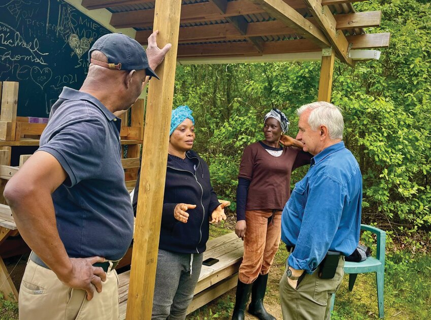 FIGHTING FOR FOOD: On May 19, U.S. Sen. Jack Reed visited Johnston&rsquo;s Bami Farm. Julius Kolawole, founder of the Rhode Island African Alliance, considers Reed an ally in the global and local food fight.