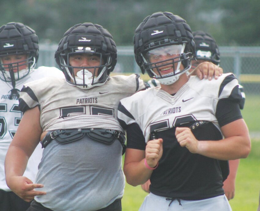 READY FOR KICKOFF: Pilgrim&rsquo;s Isaac Iannone and Nicholas Pirraglia at practice. (Photos by Alex Sponseller)