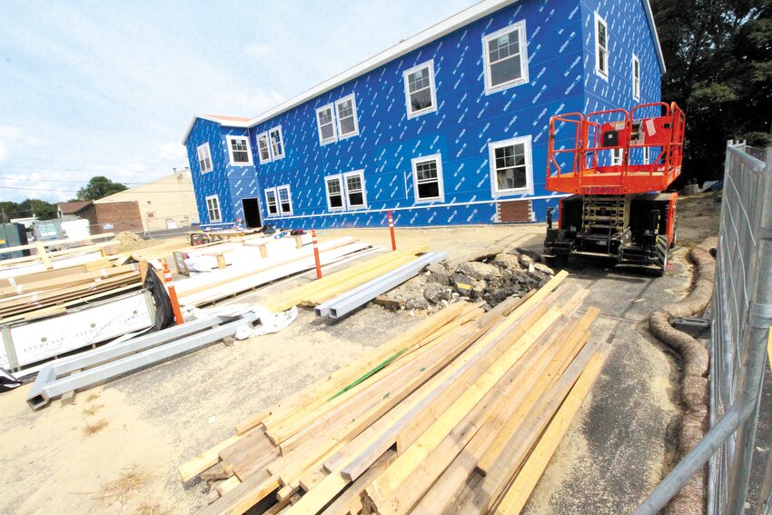 BLUE FOR NOW: The CCAP Warwick Health Center on Buttonwood Avenue is nearing completion.