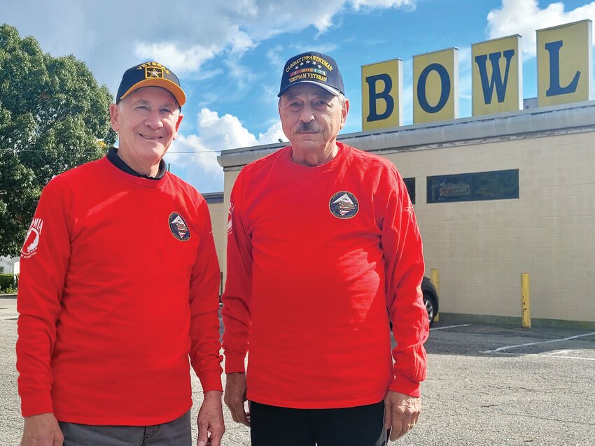 MEMORY LANES: Retired U.S. Army Sgt. John Tammelleo and Corp. Mario DeAngelis, both of Johnston, are bowling buddies and Vietnam War era veterans. On Sunday, they&rsquo;ll be among 55 Ocean State veterans aboard a RI Honor Flight to Washington D.C.