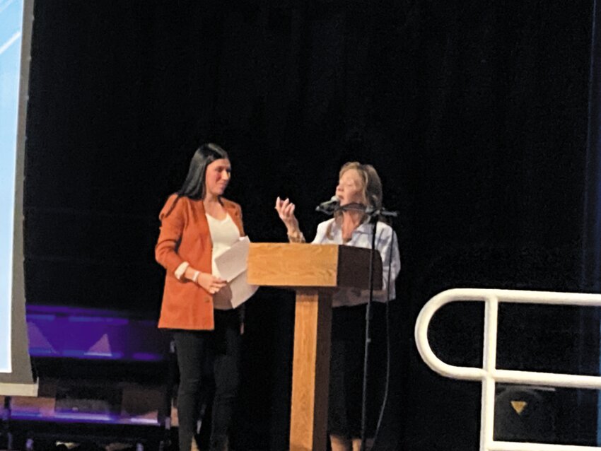 A MEMENTO OF TORI: Cathy Andreozzi presents Chelsea Simpson with a clay figure that Tori Lynn Andreozzi made as a child, reading &ldquo;Chelsea and Tori: BFFL.&rdquo;