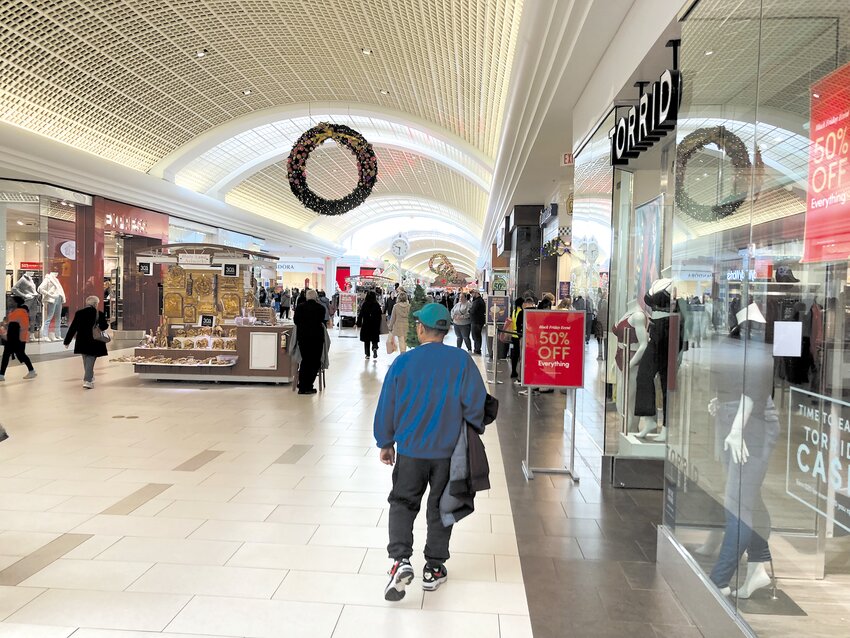 BRINGING IN BLACK FRIDAY: The Warwick Mall, decked out in Christmas decorations, played host to a smaller-than-usual crowd on the biggest shopping day of the year.