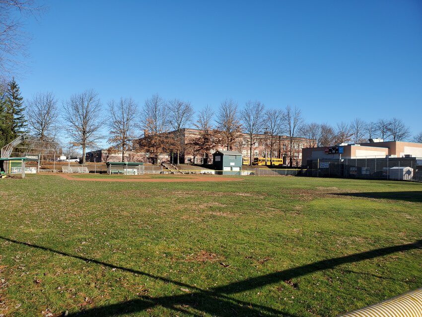 BALLPARK NO MORE: The site of the future Learn365RI community center for Cranston is currently a baseball field sitting next to the Pastore Youth Center and down the hill from Bain Middle School.