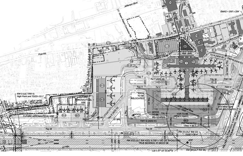 WHAT&rsquo;S IN THE MASTER PLAN: The final build out plan for the south air cargo facility, as submitted to the FAA in the environmental assessment,  shows an access to Main Avenue. RIAC is prepared to sign an agreement restricting air cargo vehicular traffic to the Airport Connector.