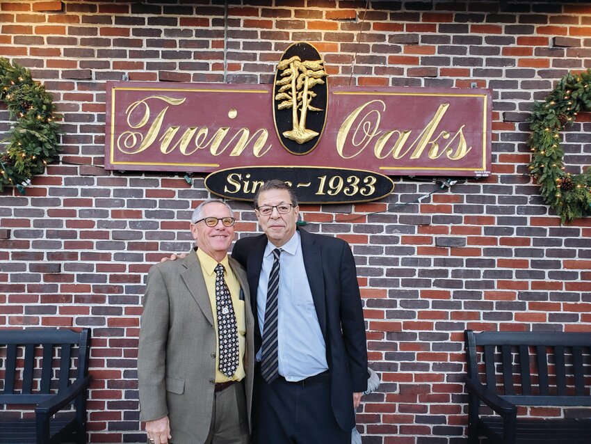 RETIRING TOGETHER: (Top) Joe Ferro (left) and Michael Regine (right) outside the restaurant in which they&rsquo;ve put a collective 104 years of work.