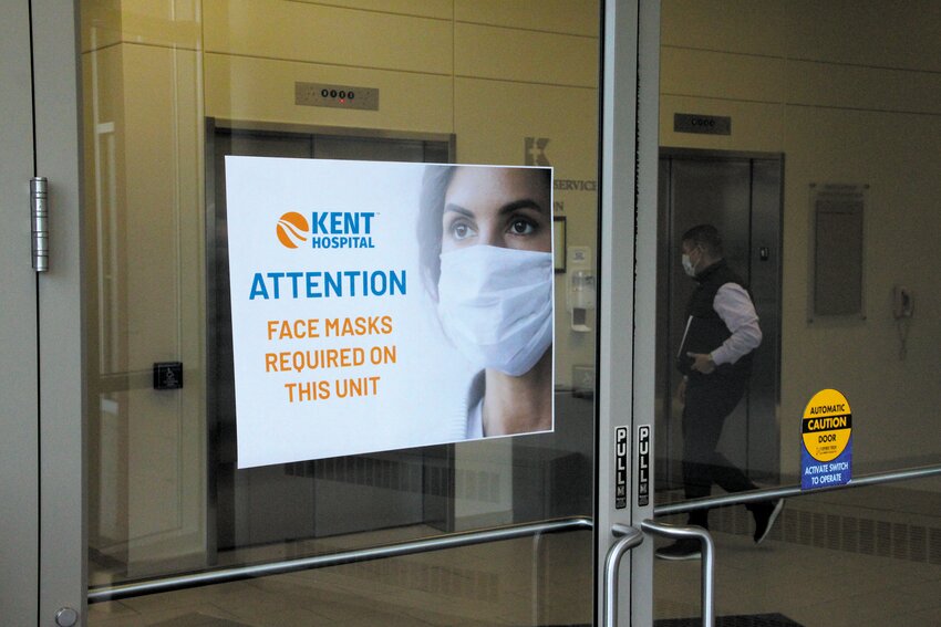 DON&rsquo;T FORGET YOUR MASK: On Friday Kent Hospital tightened its masking policy requiring all visitors to be masked. (Beacon Communications photo)