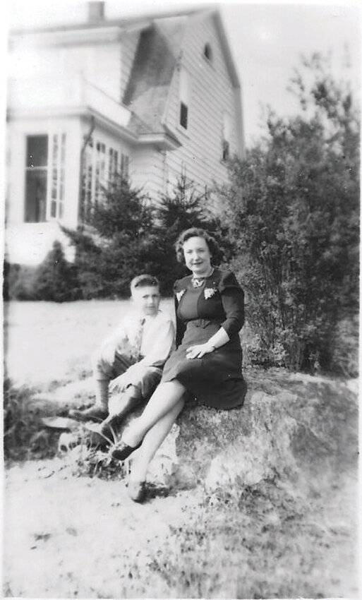 JOHNSTON ROOTS: Debra Mulligan&rsquo;s father Peter Cardullo and his mother Lillian posed for a photograph in front of her sister Josephine (Giorgianni) Paolantonio&rsquo;s house at 2465 Hartford Ave. in Johnston. Mulligan&rsquo;s Aunt Josie married Antonio Paolantonio from Frosolone, who was part owner/proprietor of Colonial Knife, which is still in operation. Her grandmother, who lived to be 110, was the second girl in the family. Lillian Cardullo was born in May 1903. Peter Cardullo, who is now 90, was born on August 24, 1933.
