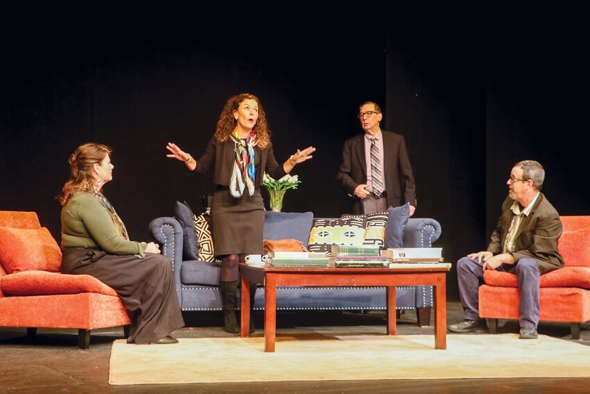 &ldquo;Courtesy is a waste of time; it weakens you and undermines you.&rdquo; (left to right:&nbsp; Eve Kerrigan, (Veronica Novak), Joce Leven (Annette Raleigh), Alan Crossley (Alan Raleigh), Joel Sugerman (Michael Novak)