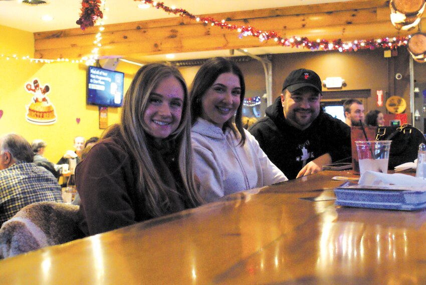 BEAVIN AIN&rsquo;T EASY: The so named third place winners Fallon Davis, Taylor and Ed Brady, co-owner of the Thirsty Beaver.