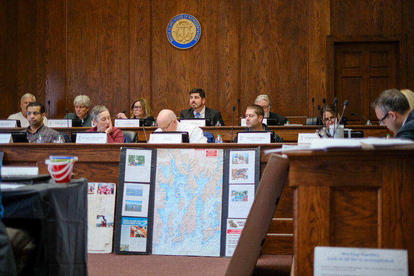THE CLAM COMMISSION: A panel of lawmakers hear testimony from environmental experts regarding Quahogs in Narragansett Bay. (Photos by Will Steinfeld)