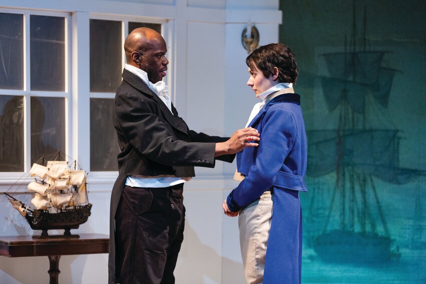 Cedric Lilly as Duke Orsino, Alison Russo as Viola in &ldquo;Twelfth Night&rdquo; at Gamm Theatre.