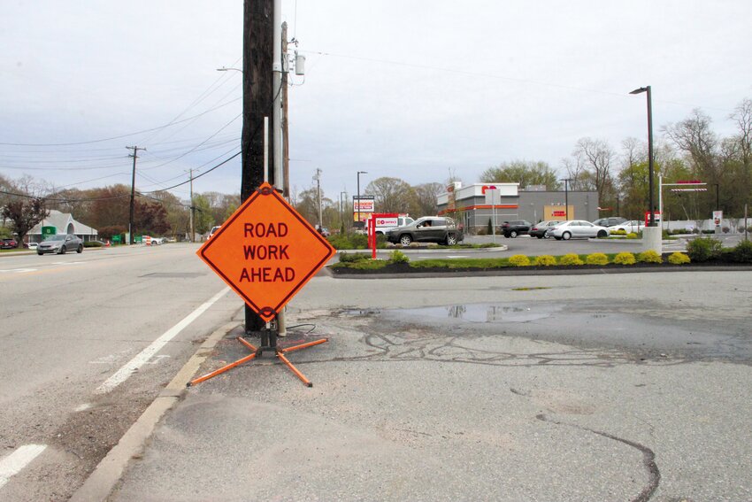 SIGN OF THINGS TO COME: In addition to state highway work including completion of the repaving of Post Road, the city has budgeted about $4 million in city road projects this summer. Work started last week.