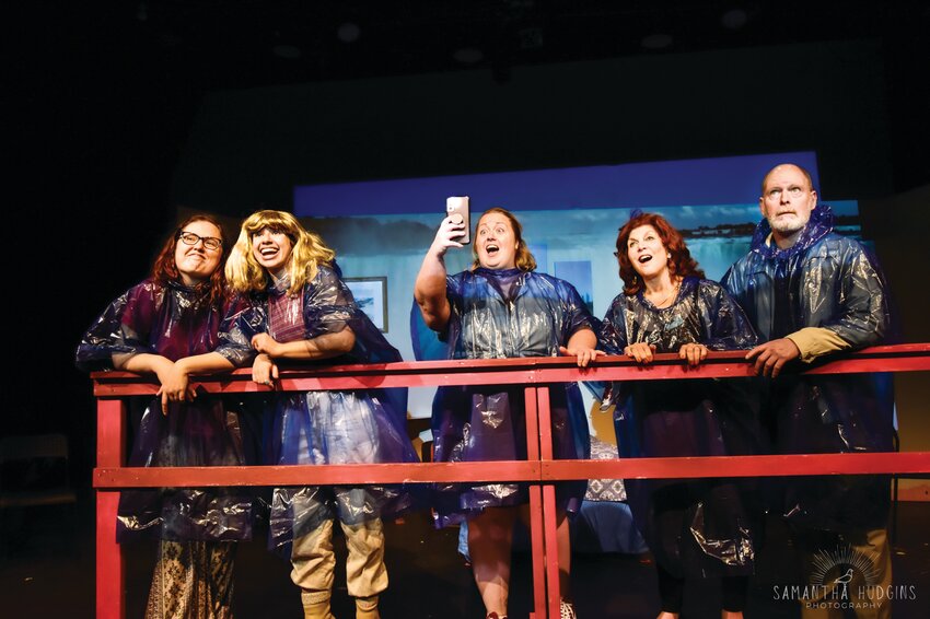 QUIRKY LAUGHS: Ricci Mann, Sophia Kahn, Erin Malcolm, Camille Terilli &amp; Paul Oliver in Wonder of the World being performed by The Players at The Barker Playhouse.