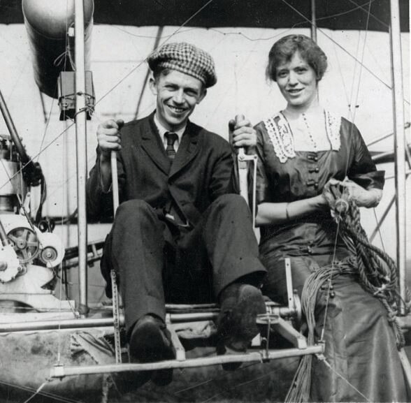Ruth and Rodman in her plane.