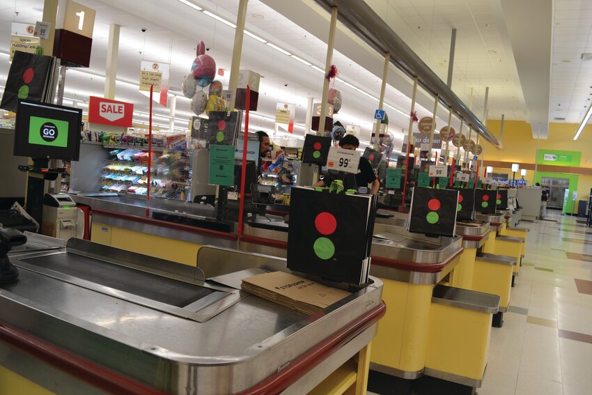 EMPTY REGISTERS: On Tuesday evening, the Stop &amp; Shop at 11 Commerce Way in Johnston was nearly empty, except for employees. The grocery store chain announced last week that the store will be one of 32 &ldquo;underperforming stores by year-end.&rdquo;