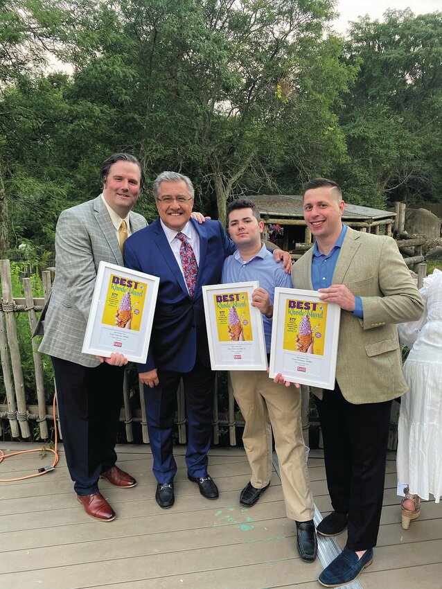 Gene with his award-winning WPRO Radio staff collecting more &quot;Best of RI&quot; awards.